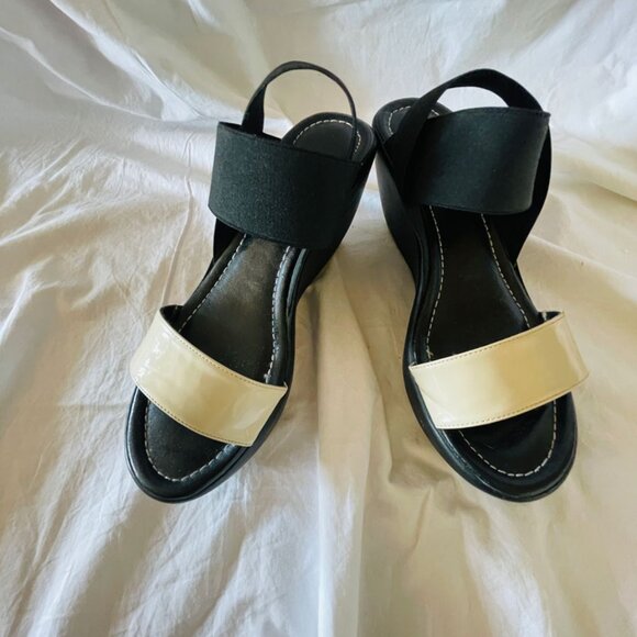 Rita C Vera Pelle Italian Two Toned Wedge Sandal Size 6 (Eur 37) - Picture 3 of 10